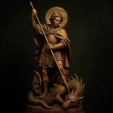 Saint George — carved santo