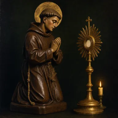 Saint Paschal Baylón — carved santo